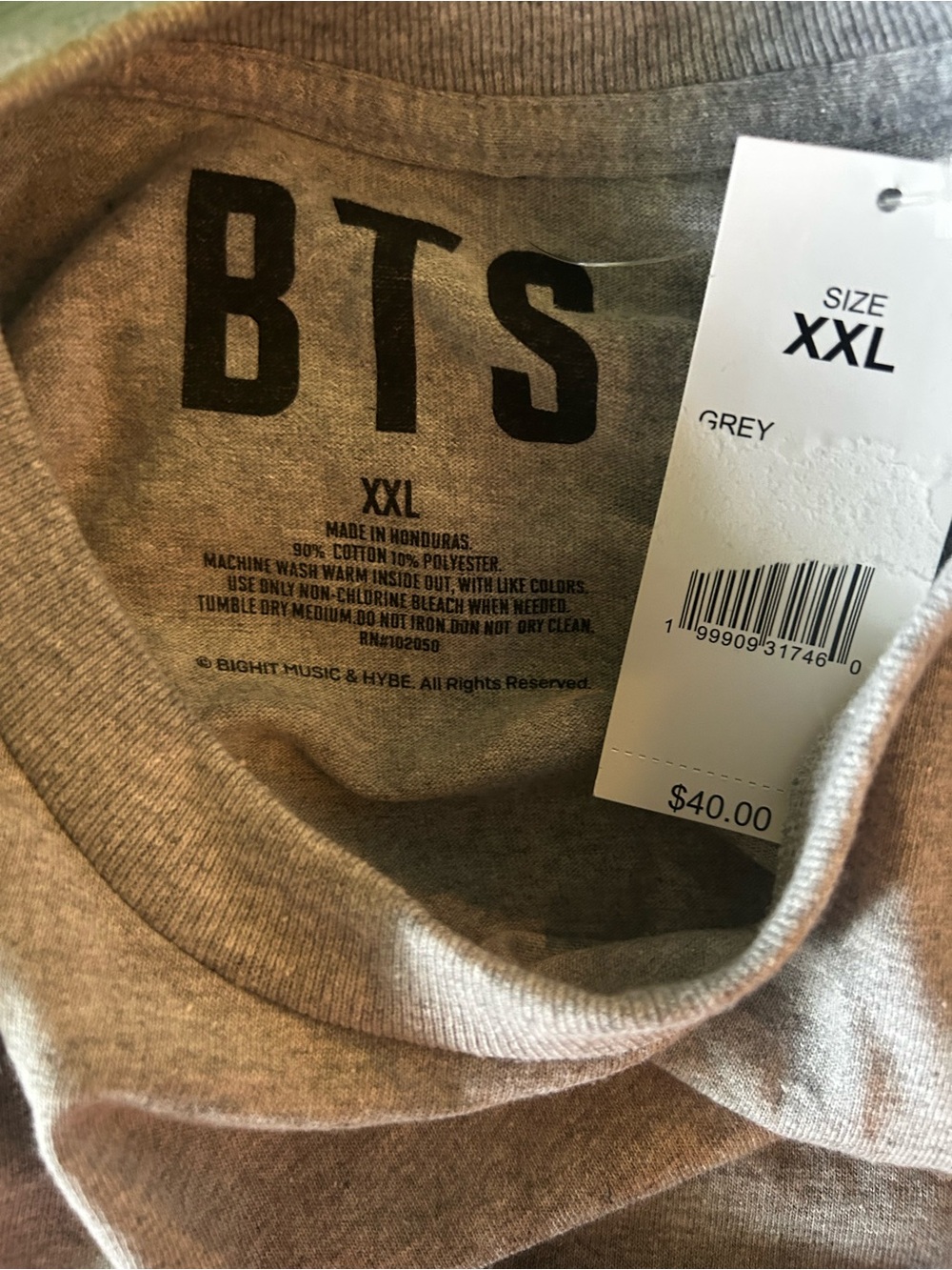 BTS Grey Long Sleeve Graphic Tee - Neutral Comfort - Picture 3 of 3